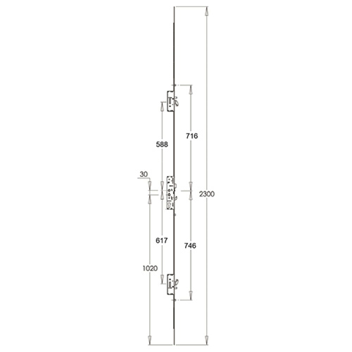 Kenrick Excalibur Latch 3 Hooks 2 Anti Lift Pins 3 Rollers Double Spindle Multipoint Door Lock