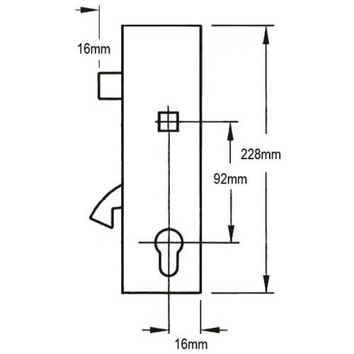 Lockmaster Hookbolt Genuine Multipoint Gearbox - Lift Lever