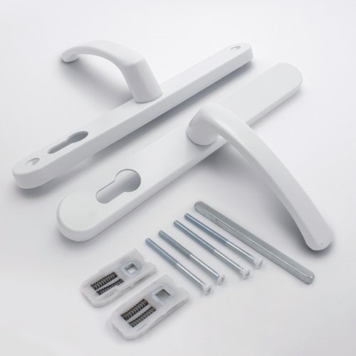 TSS Lever Lever UPVC Multipoint Door Handles - 68mm PZ Sprung 215mm Screw Centres