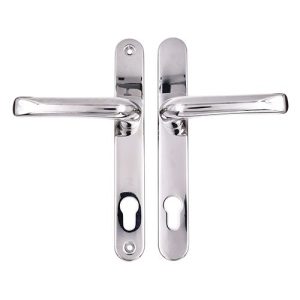 TSS Grade 304 Stainless Steel Lever Lever UPVC Multipoint Door Handles - 92mm PZ Sprung 210mm Screw Centres