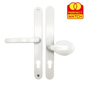TSS Universal Lever Moveable Pad Offset UPVC Multipoint Door Handles - 92/62mm PZ - Sprung - 264mm Screw Centres