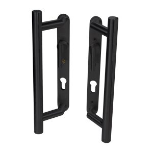 Coastal Group KM920B BLU Patio Sliding Door Handles Back To Back Euro Cut-Out with Lever (LEAD TIME: 2-3 DAYS)